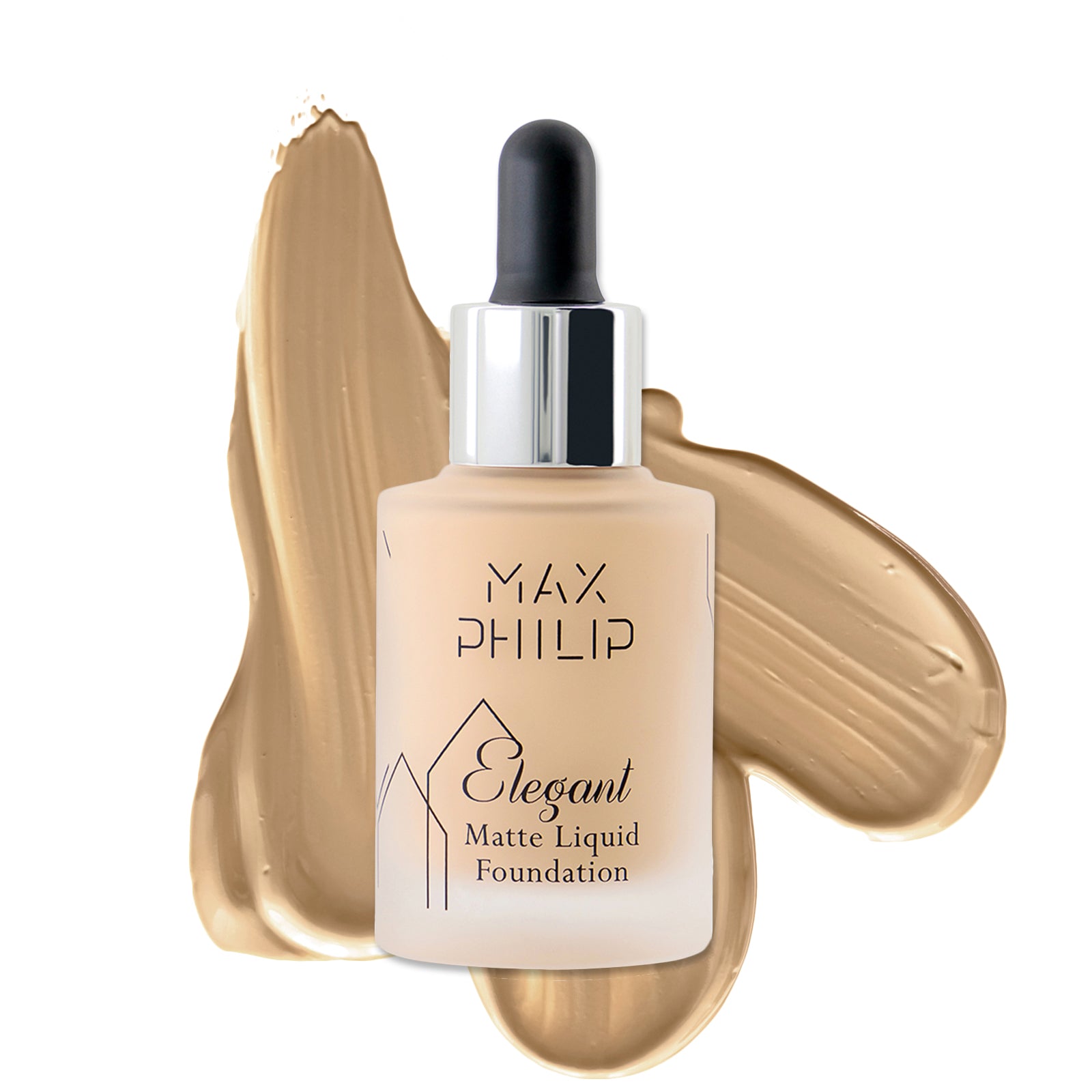 Max Philip Elegant Foundation in ROSE BEIGE -020, 30ml bottle with matte finish