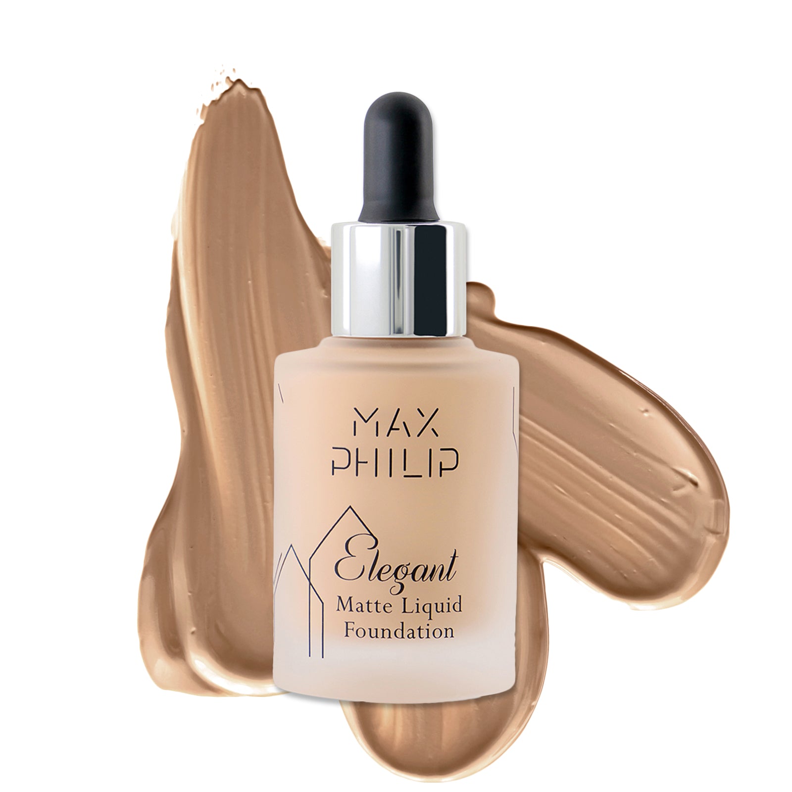 Max Philip Elegant Foundation pump bottle in Warm Beige shade