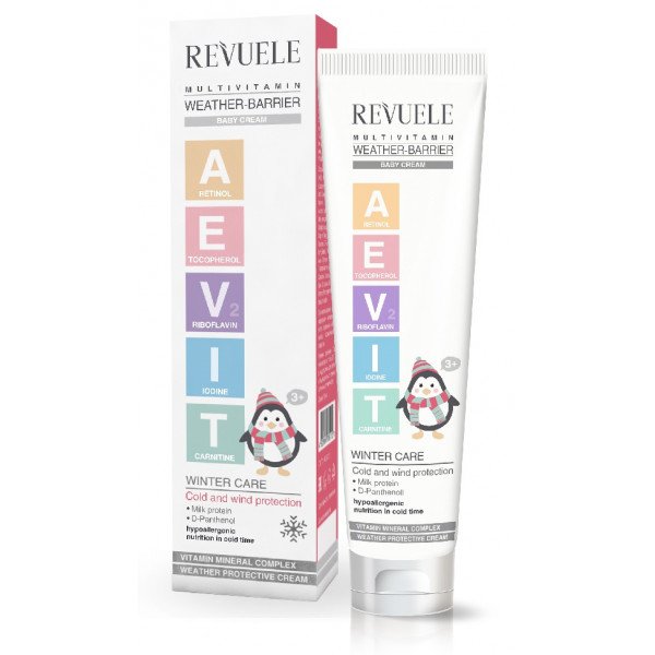 Revuele Multivitamin Baby Ceram 75ml cream in a white tube, with colorful vitamin icons on packaging