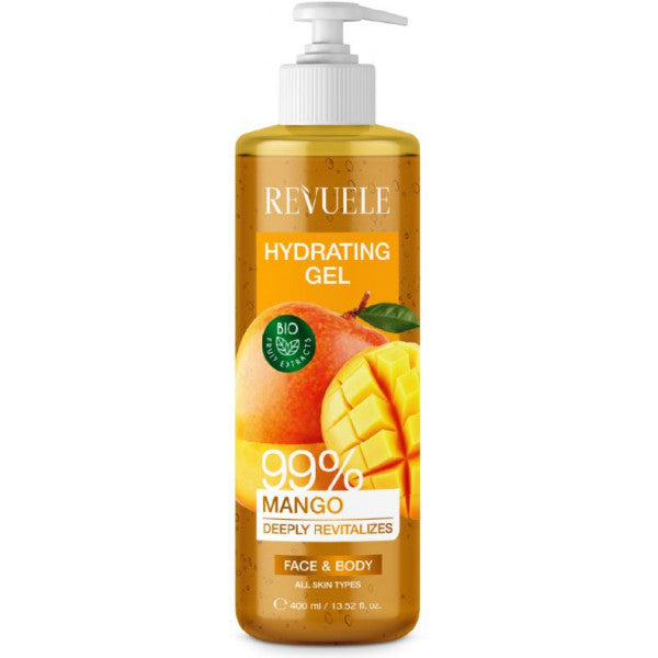 Revuele Mango Face & Body Wash 400ml bottle with tropical mango illustration on label