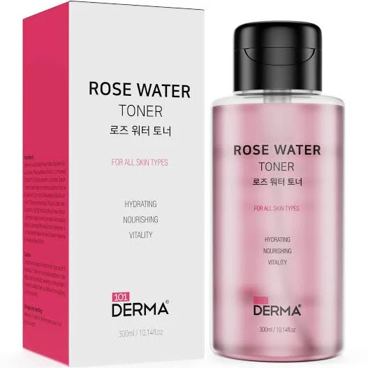 101 Derma Rose Water Toner spray bottle with fine mist nozzle, 100ml