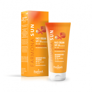 Farmona SPF 50 face cream tube with macadamia oil, 50 ml packaging