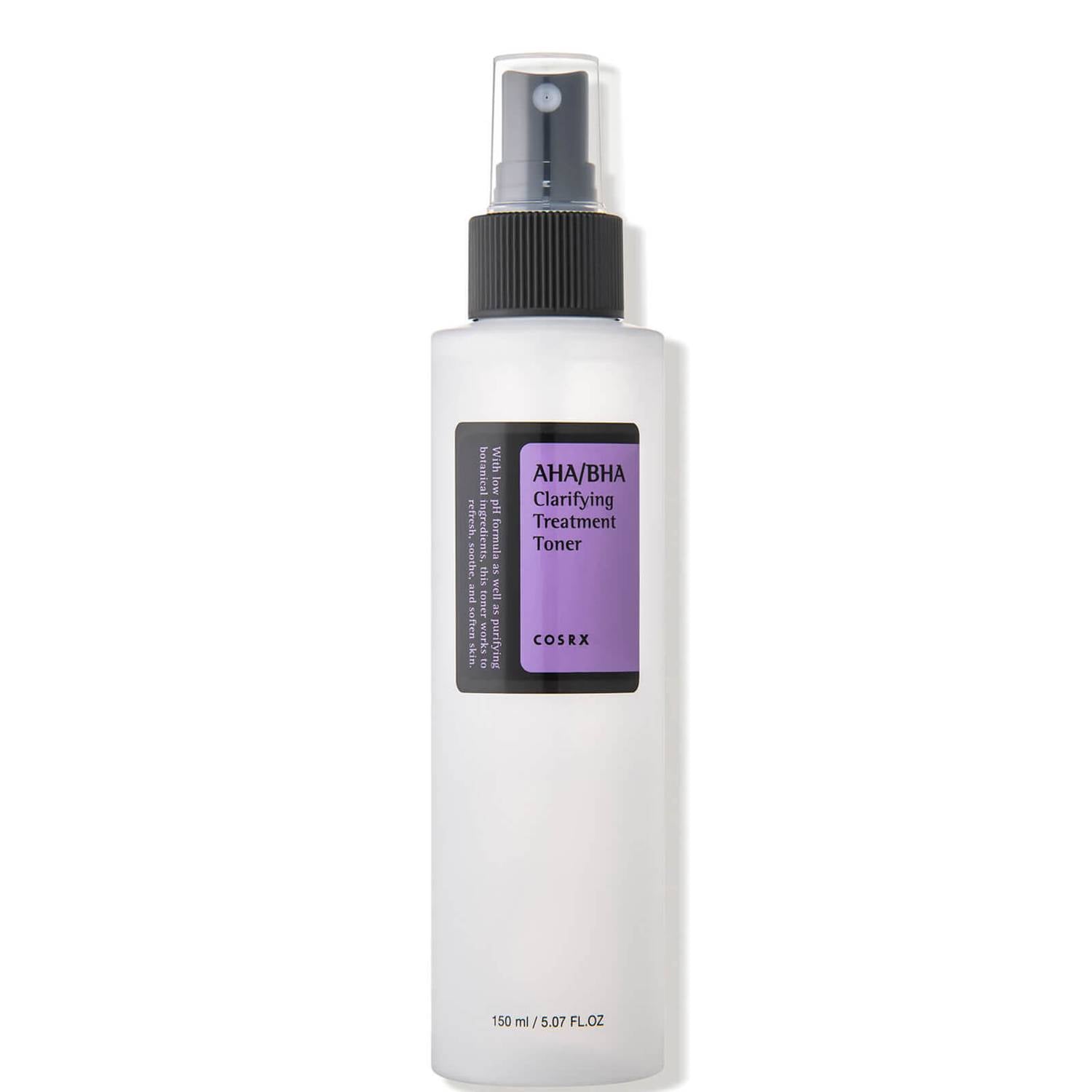 Cosrx AHA/BHA Clarifying Treatment Toner 150ml bottle on a white surface