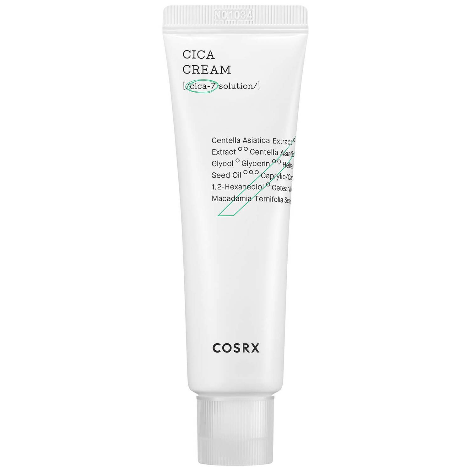 Cosrx Cica Cream 50ml white jar with green accent and metal spatula