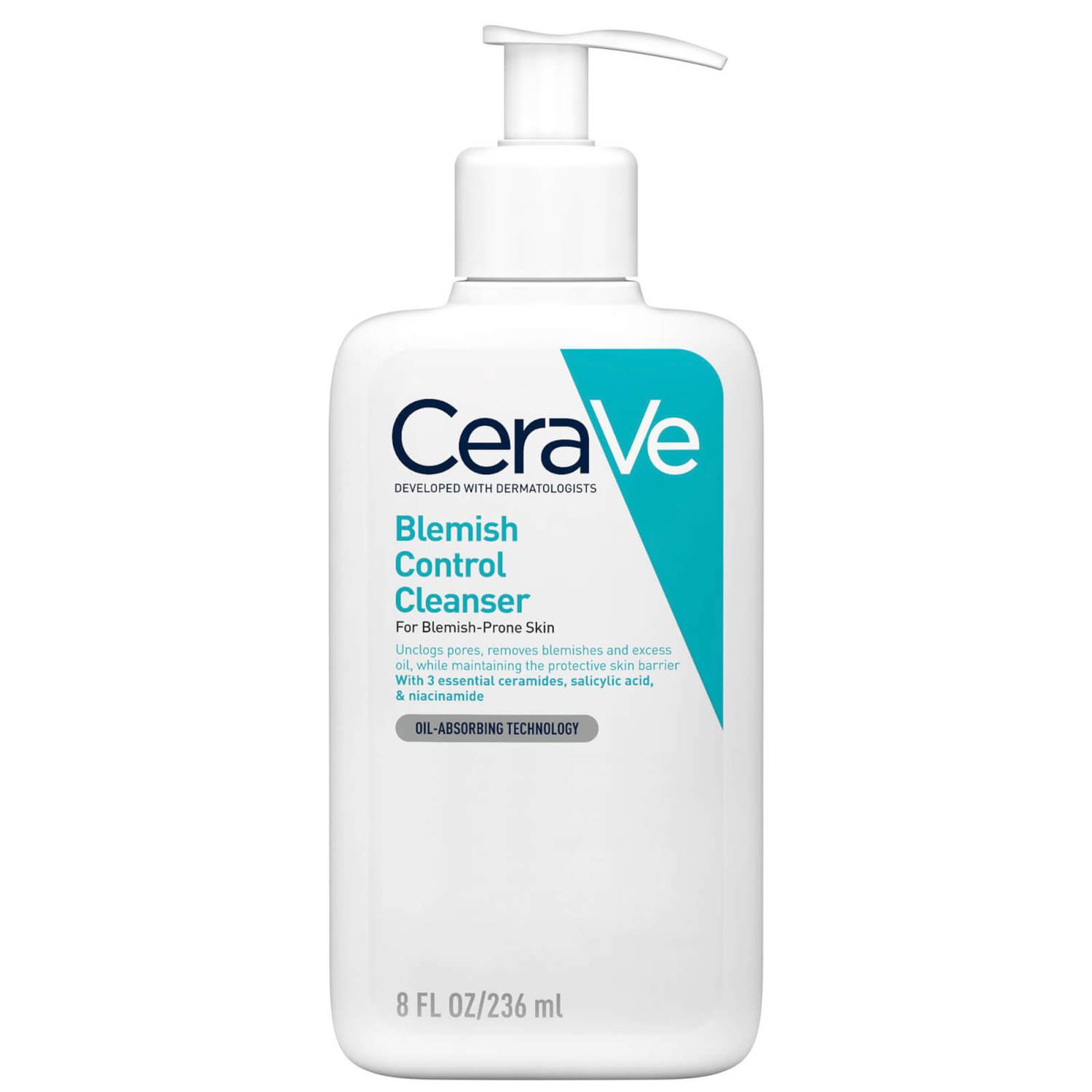CeraVe Blemish Control Cleanser 236ml bottle against plain background