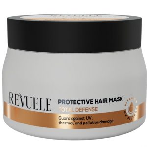 Revuele Total Defence Protective Hair Mask 400ml jar on a white surface