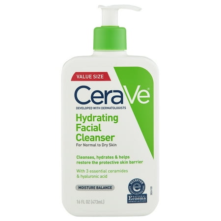 CeraVe Hydrating Cleanser 16 oz bottle with pump, white and green label