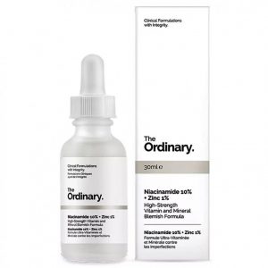 The Ordinary Niacinamide 10% + Zinc 1% serum in 30ml dropper bottle