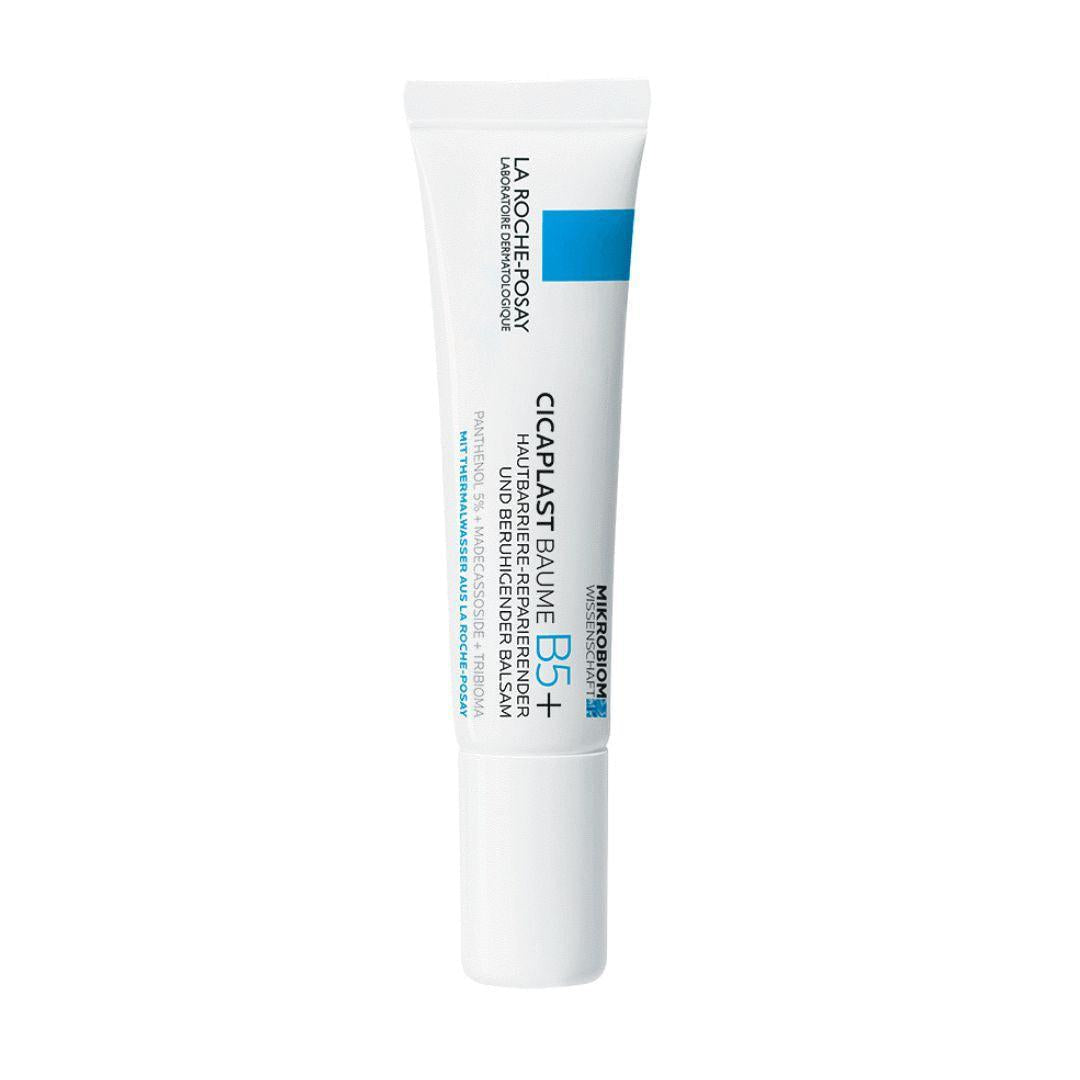 La Roche-Posay Cicaplast Baume B5+ cream in a white tube with blue accents, 15 ml size