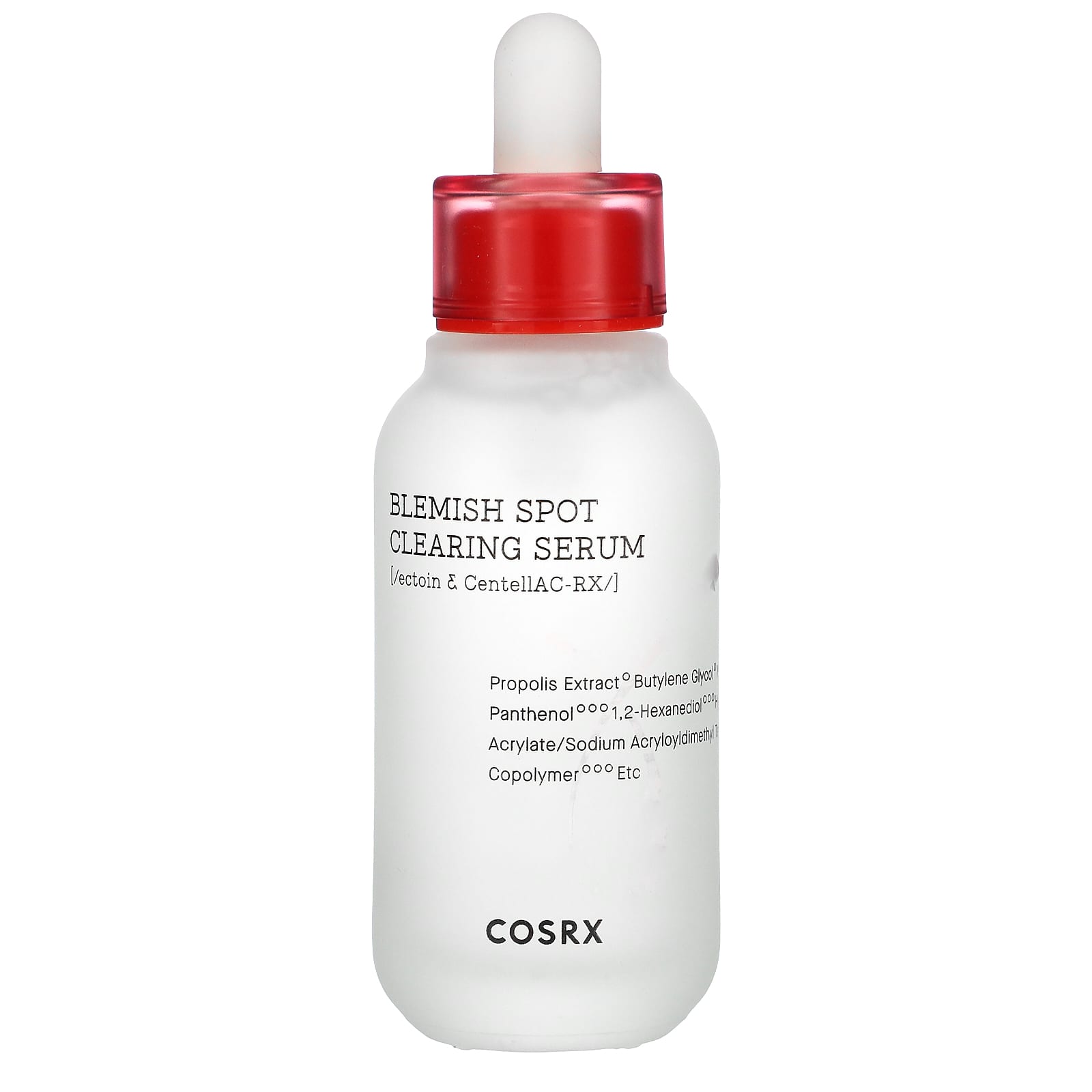Cosrx Blemish Spot Clearing Serum in a transparent bottle with white cap