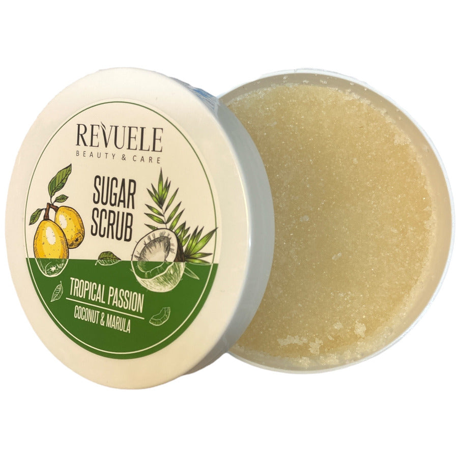 Revuele Sugar Scrub Tropical Passion 200ml tube on white background