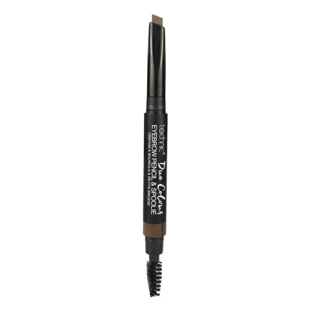 Technic Cosmetics Eyebrow Pencil and Spoolie in Brunette shade, 0.3G size, white plastic barrel with black cap