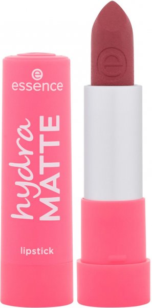 Essence Hydra Matte 404 Virtu Rose lipstick bullet in muted pink shade with matte finish
