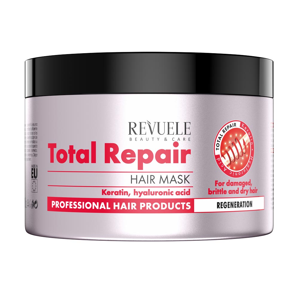 Revuele Total Repair Hair Mask 500ml tub with cream texture visible