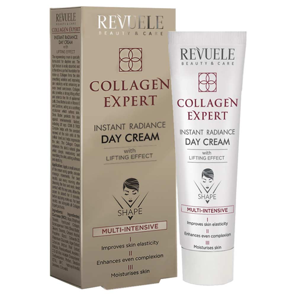 Revuele Collagen Day Cream Multi-Intensive 50ml jar on a minimalist white surface
