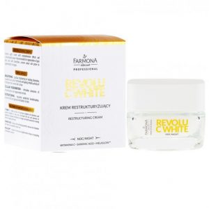 Farmona Revolu C White Night Restructuring Cream 50 ml jar on white background