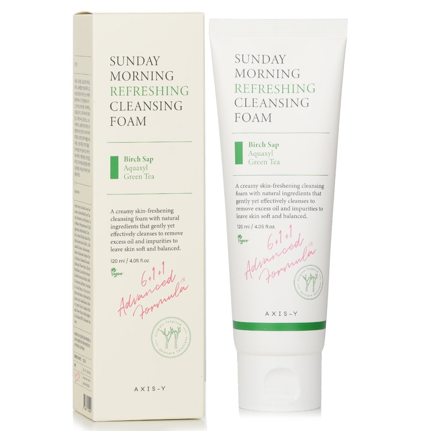 AXIS-Y Sunday Morning Cleansing Foam 120ml tube on white background