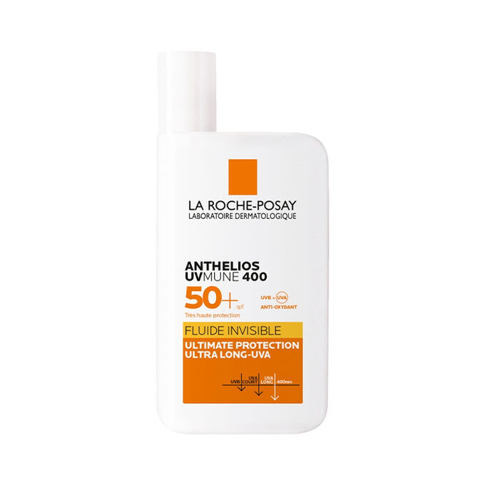 La Roche-Posay Anthelios UVMune 400 Invisible Fluid SPF50+ 50ml front packaging on white background