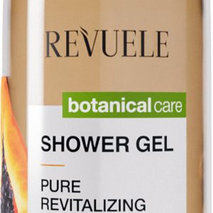 Revuele Pure Revitalizing shower gel 400ml white bottle with tropical leaf design