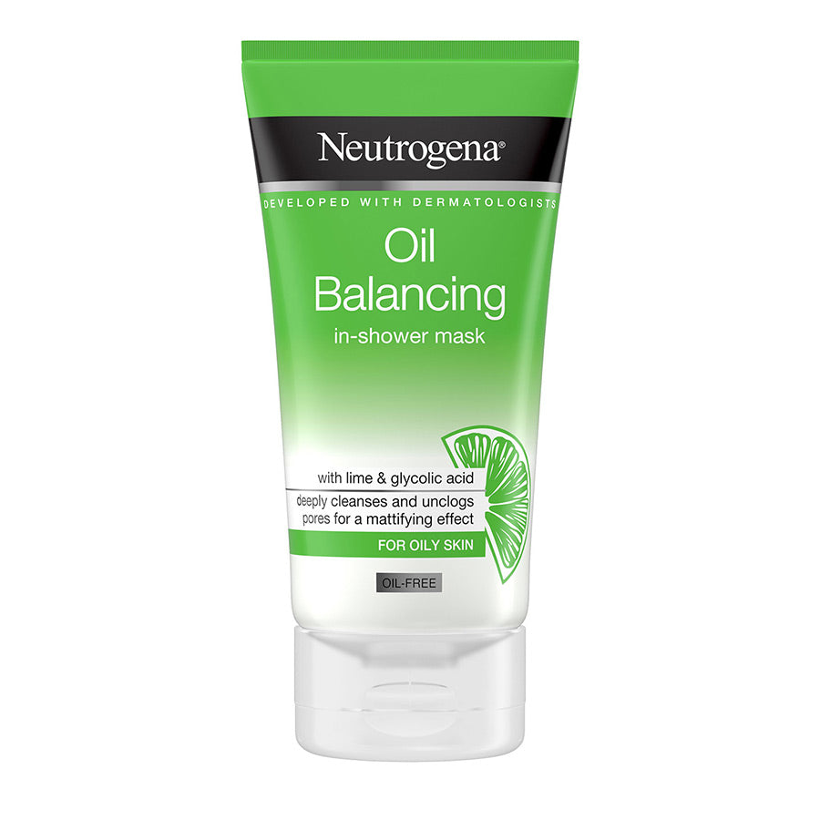 Neutrogena Oil Balancing In-Shower Mask 150ml tube on a white background