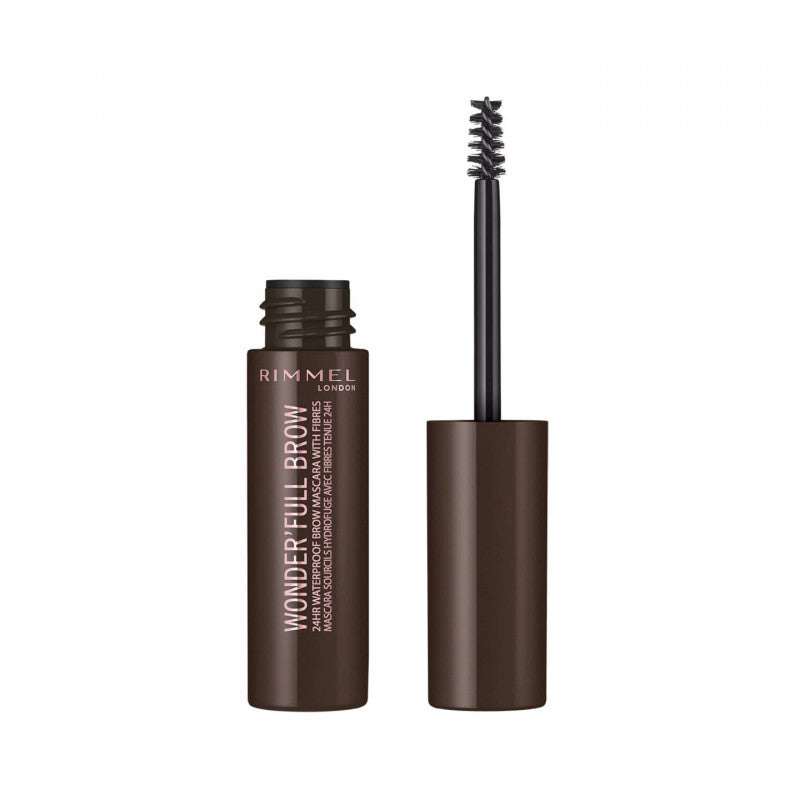 Rimmel London Wonder'Full Brow Gel 003 Dark tube with precision brush, front view
