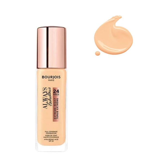 Bourjois Always Fabulous Foundation in shade 120 Claer Ivory, 30ml bottle with pump, against a clean white background.
