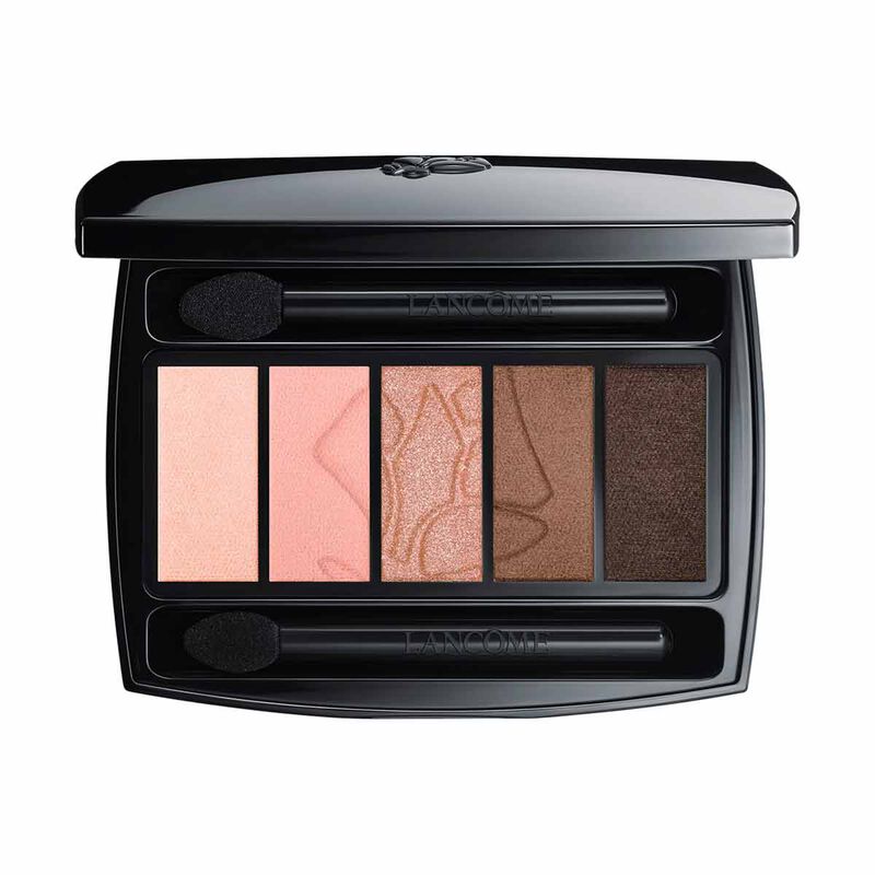 Lancôme Hypnose Eyeshadow Palette in compact packaging, five shades from light to dark with matte and shimmer finishes