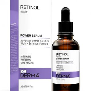 101 Derma Retinol Power Serum in a dark glass dropper bottle, 30ml size