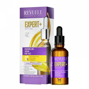 Revuele Expert+ Anti-Age Remodelling Face Serum 30ml bottle with dropper