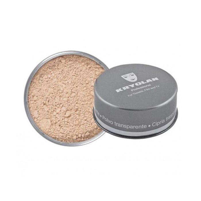 Kryolan Translucent Loose Powder TL 9 in a transparent jar with black lid, 60g size