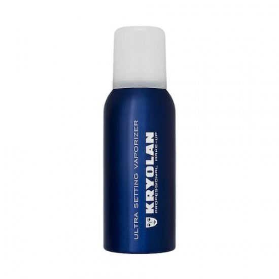Kryolan Fixing Spray 100ml bottle with black cap, front view on white background