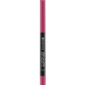 Essence 8H Matte Comfort Lipliner in shade 05, a creamy matte pencil with a black cap and silver band