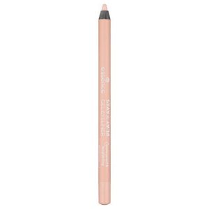 essence STAY & PLAY GEL EYELINER 03 in a clear pot with black lid, showing creamy gel texture.