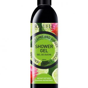 Revuele Sweet Lime & Ginger body wash 500ml bottle with green and orange label