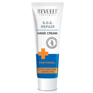 Revuele S.O.S. Repair Hand Cream 100ml tube front view with white and green packaging