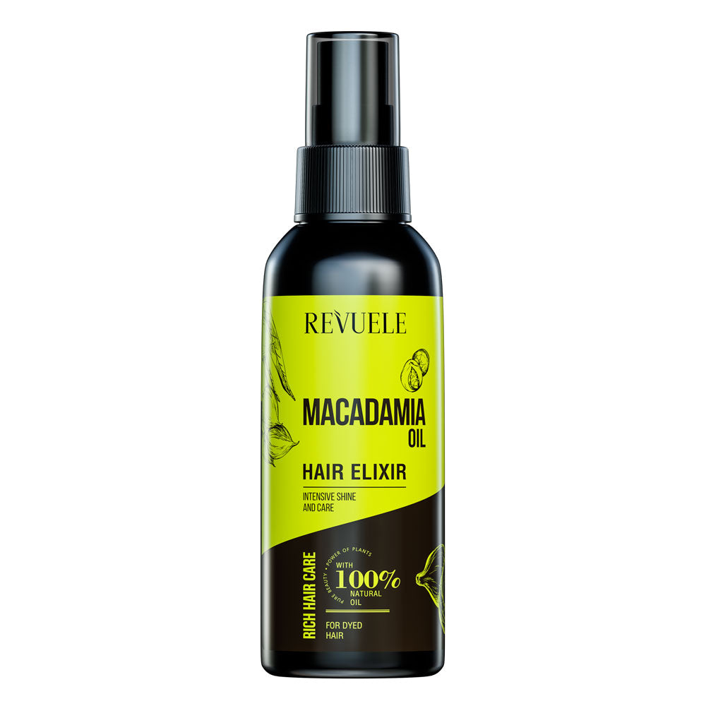 Revuele Macadamia Hair Elixir 120ml bottle on white background