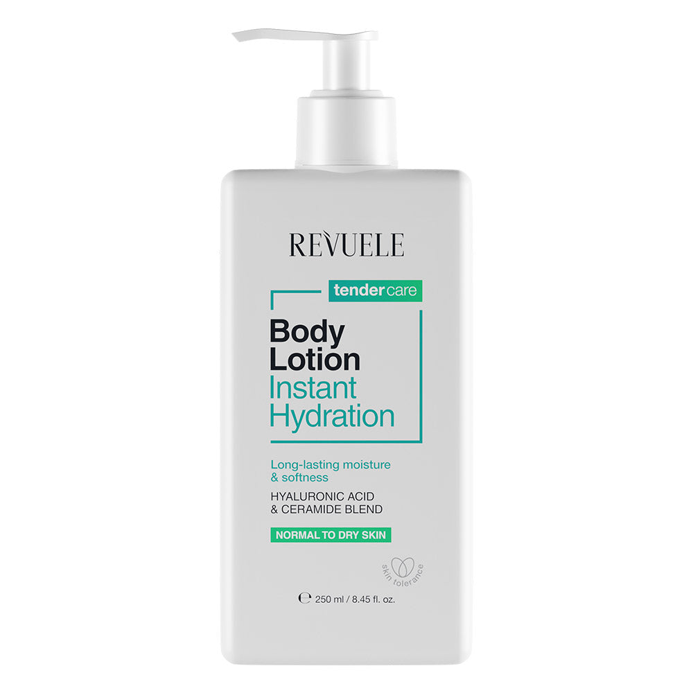 Revuele Instant Hydration Body Lotion 250ml white pump bottle on a light background