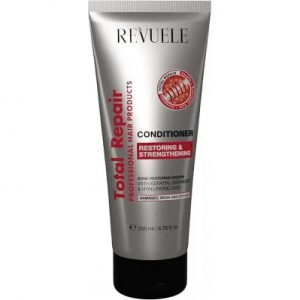 Revuele Total Repair Conditioner 200ml white bottle on marble surface