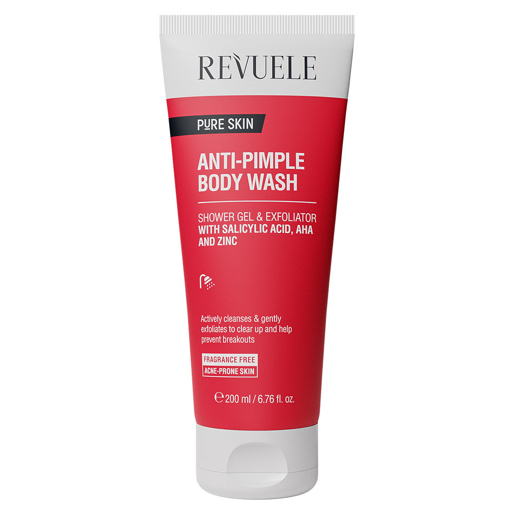 Revuele Anti-Pimple Body Wash 200 ml bottle on white background
