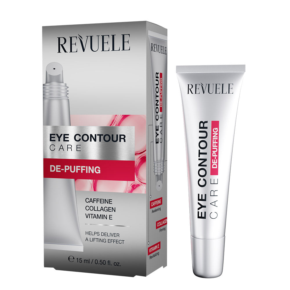 Revuele De-Puffing Eye Contour Care 15ml tube packaging front view