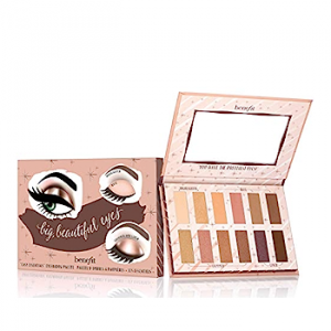 Benefit Big Beautiful Eyes Palette with 12 warm-neutral shades in mirrored compact