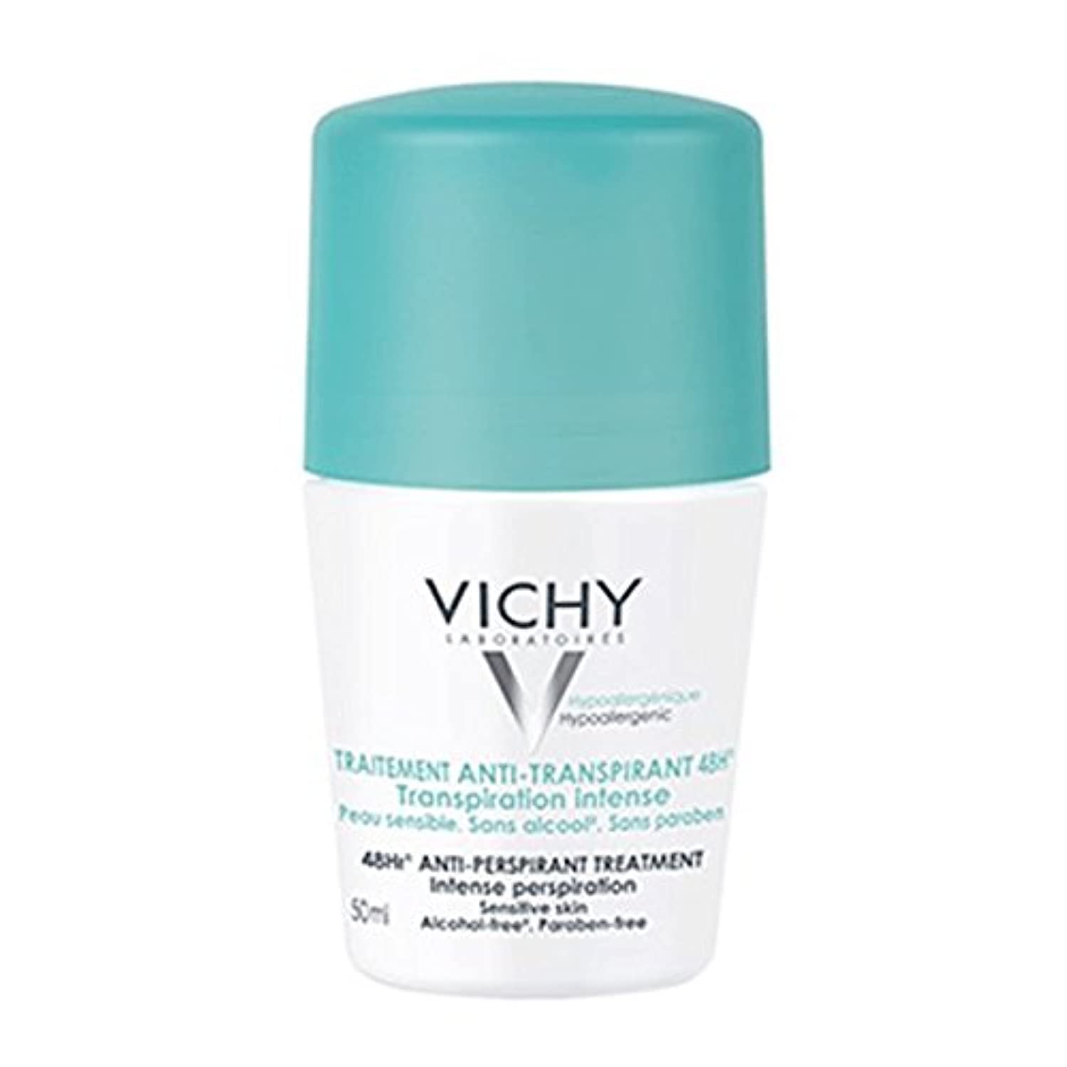 Vichy 48H Anti-Perspirant Deodorant Roll-On 50 ml bottle on white background