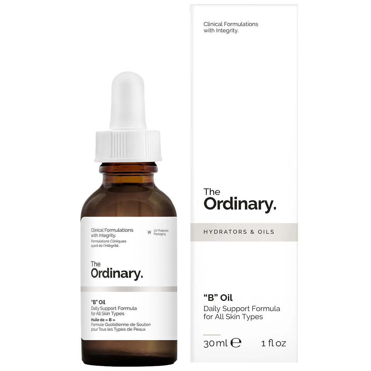 The Ordinary B Oil 30ml in a glass dropper bottle against a neutral background