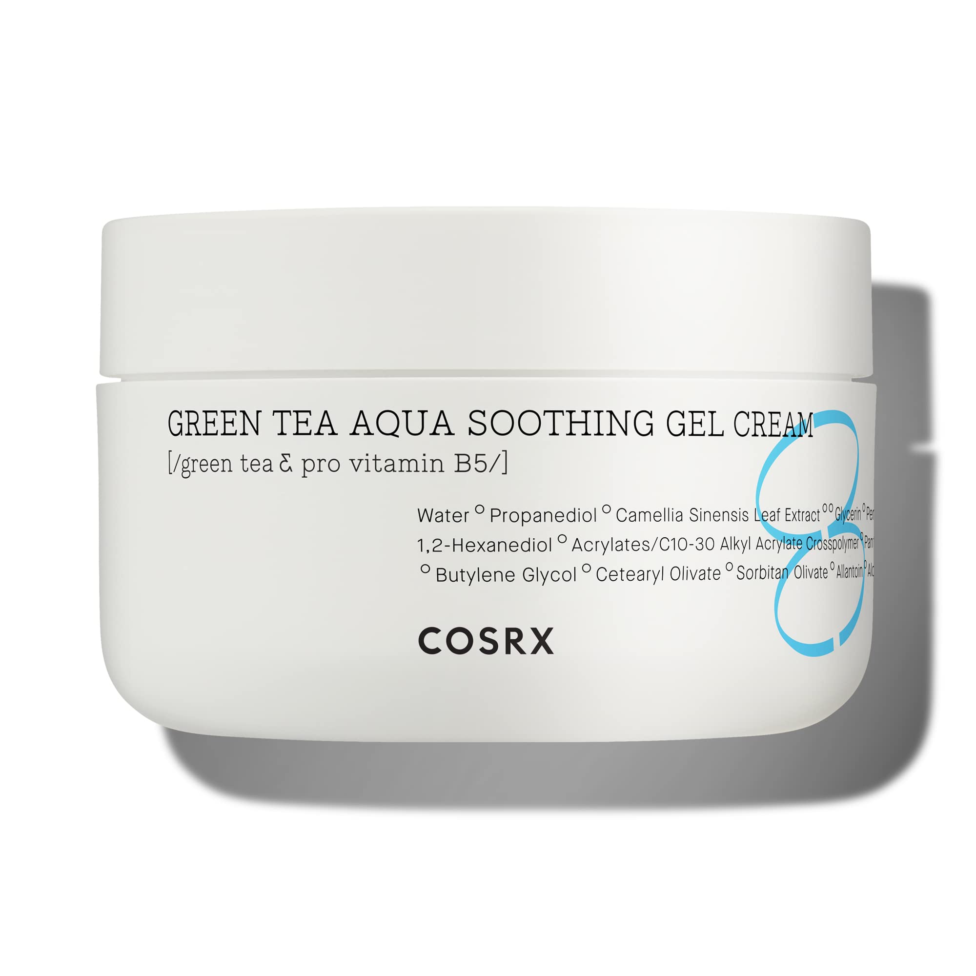 Cosrx Green Tea Aqua Soothing Gel Cream 50ml packaging tube on white background