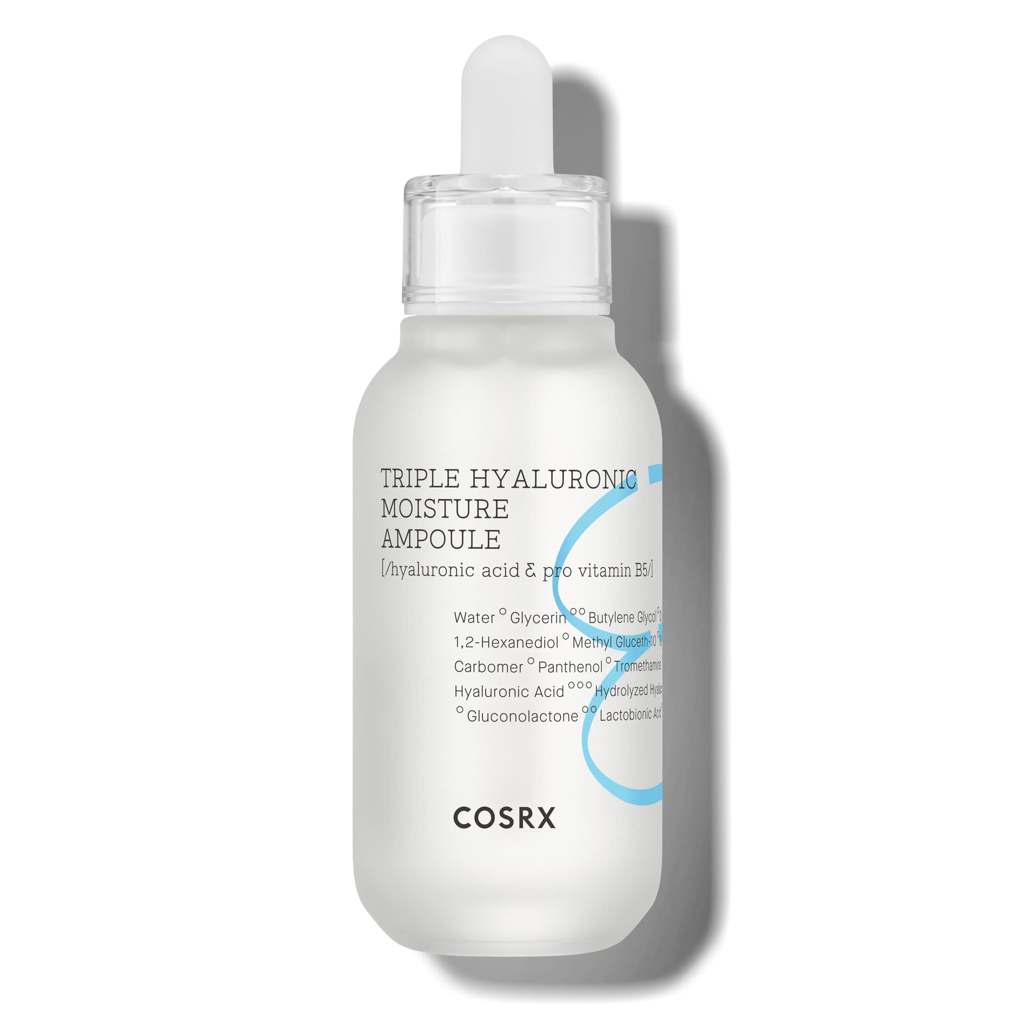 Cosrx Triple Hyaluronic Moisture Ampoule 40ml clear glass bottle with white pump