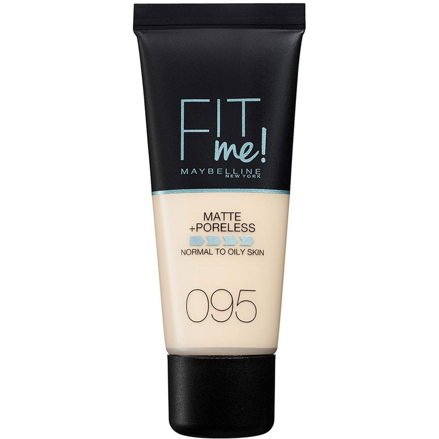 Maybelline Fit Me Matte & Poreless Foundation in shade 095 Fair Porcelain, 30ml bottle with matte finish