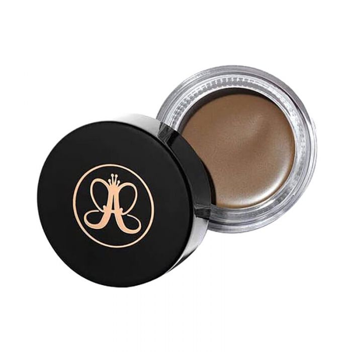 Anastasia Beverly Hills Dipbrow Pomade in Chocolate shade in a clear glass jar with black lid, 4g size