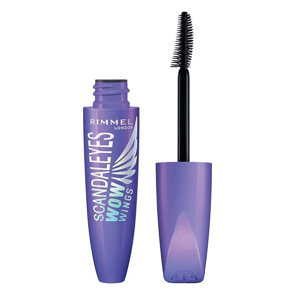 Rimmel London Scandaleyes Wow Wings Mascara 001 Black 12ml tube with dual-sided brush visible