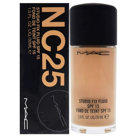 MAC Studio Fix Fluid SPF15 Foundation NC25 30ml bottle on white background