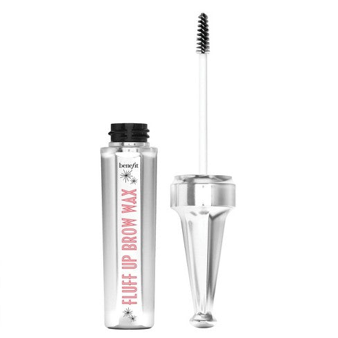 Benefit Fluff Up Brow Wax 6ml clear gel with dual-sided wand in a brown tube